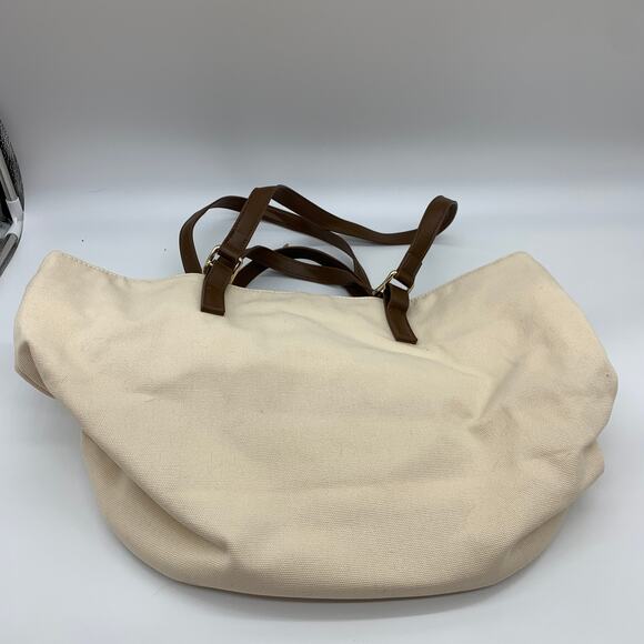 Isaac Mizrahi Live Womens Handbag Bridgehampton Tote Bag Cream Color - Picture 8 of 13